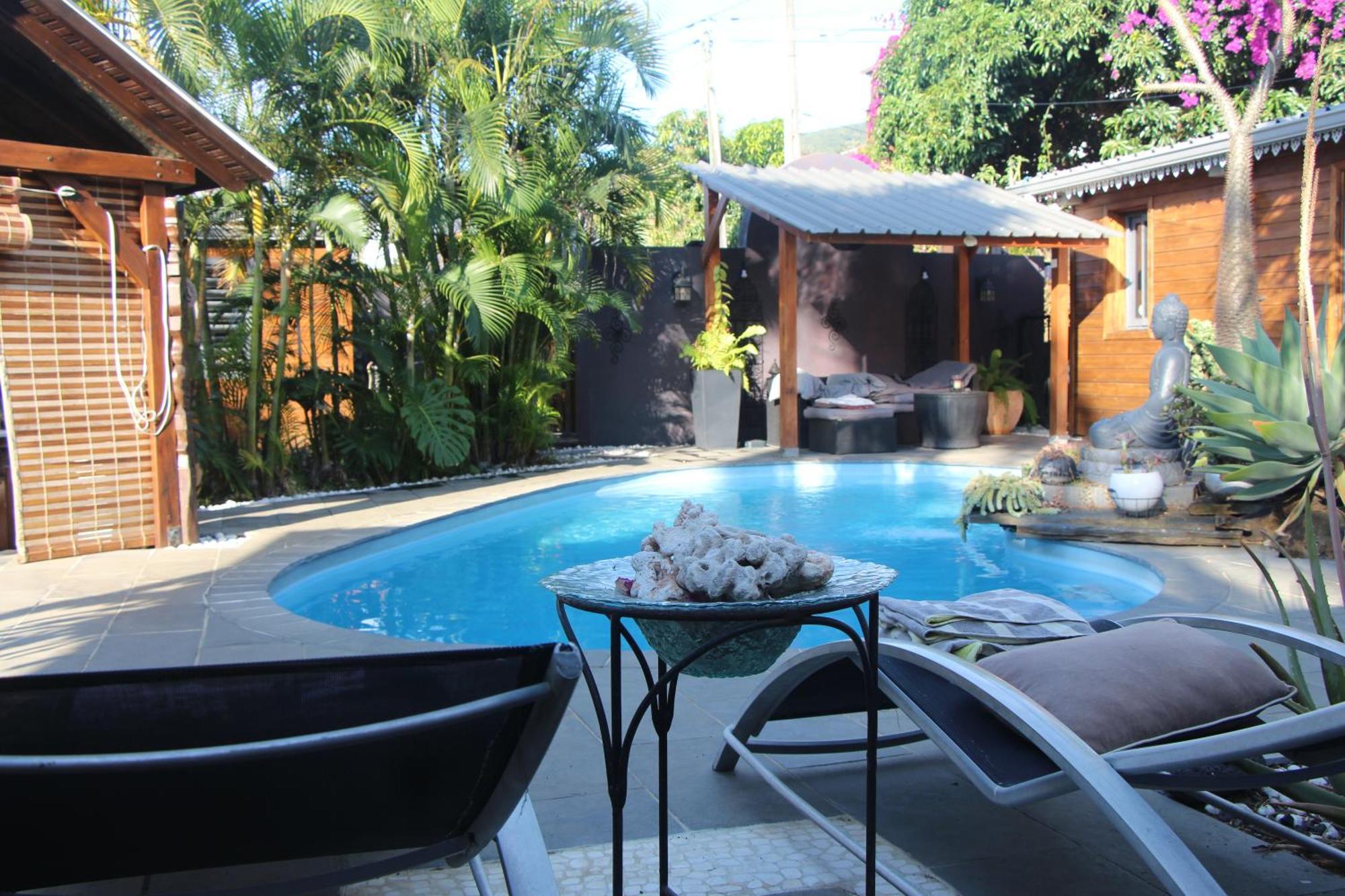 La Liane De Jade 974-Lodge Le Palissandre - Jacuzzi Privatif - Piscine Chauffee Le Bois de Nefles  ภายนอก รูปภาพ